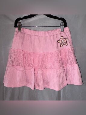Disney Toy Story Jessie Skort Girls 10/12 Pink Western Collection Lace Tiered